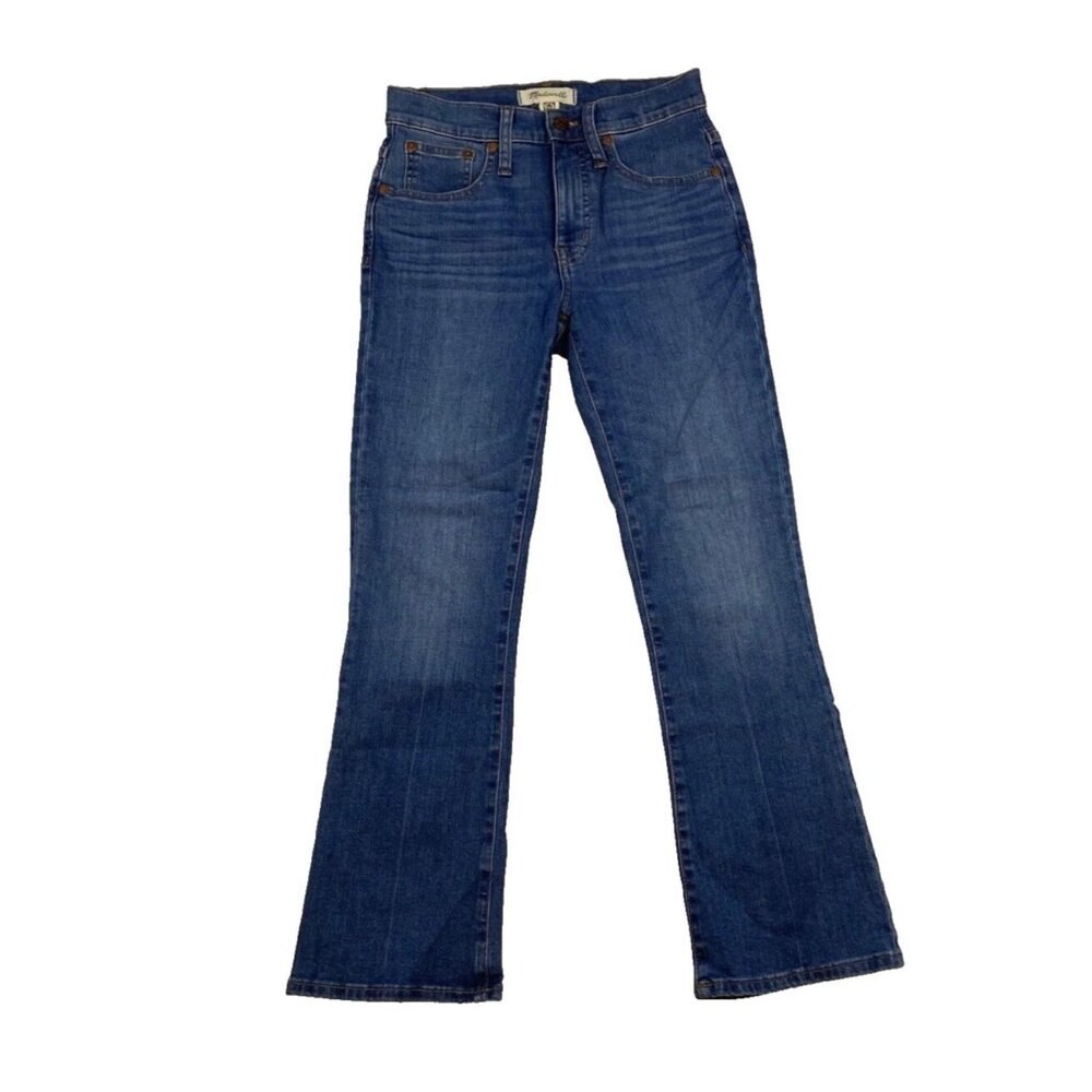 Madewell Women Size 24 Cali Demi-Boot Blue Denim Jeans Mid Rise Pockets